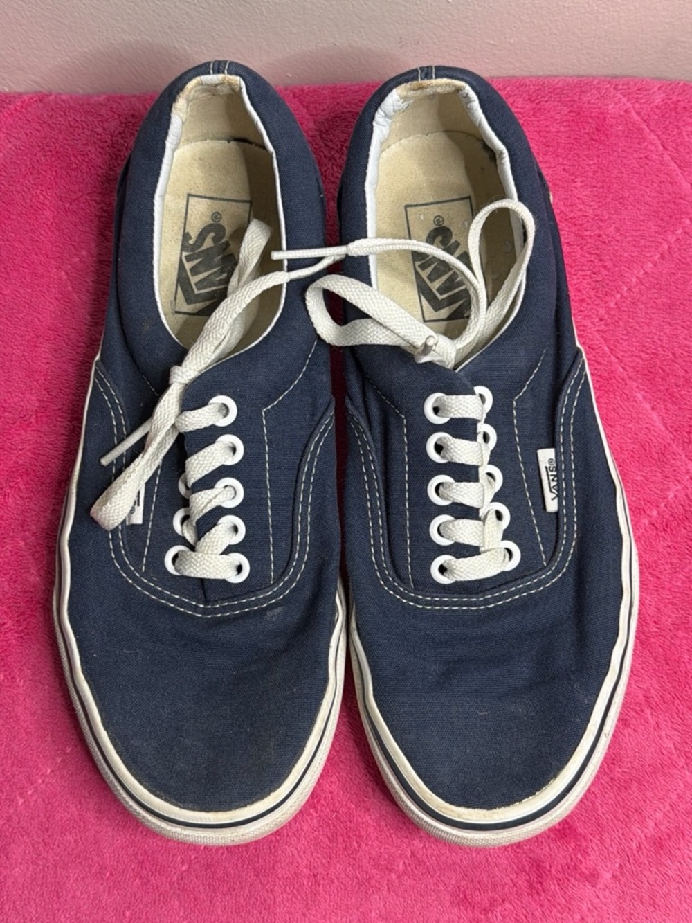 Vans Navy Canvas Low-Top Sneakers with White Laces